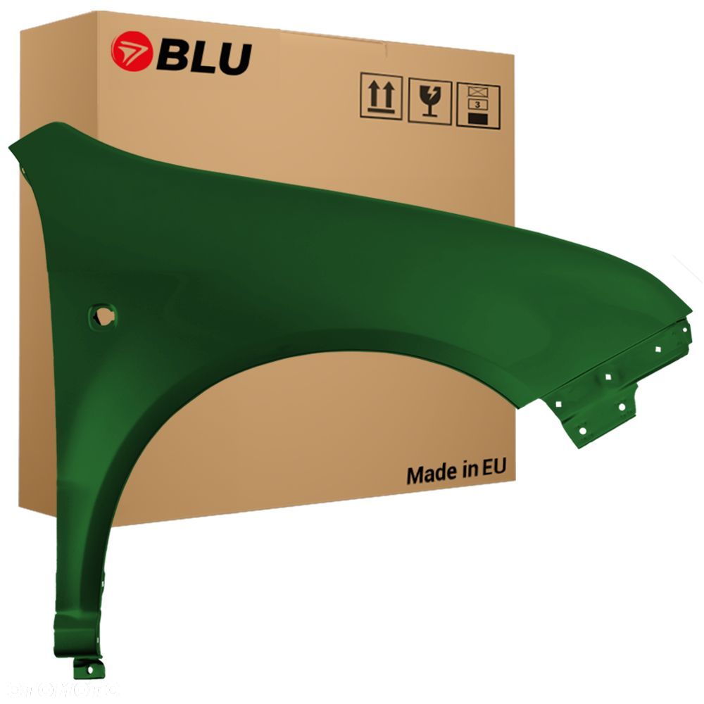 BLU Błotnik SKODA FABIA I 1 6Y 9570 prawy zielony 99-07 przód ocynk NaturGrün Metallisch - 1