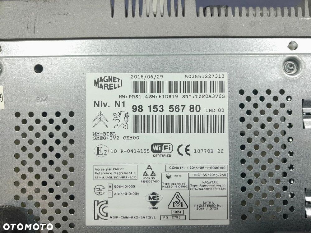 PEUGEOT 208 I LIFT RADIO FABRYCZNE MODUŁ 9815356780 - 6