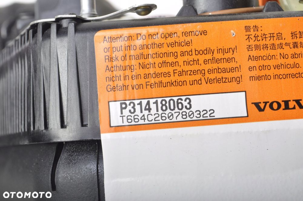 VOLVO S60 II V60 PODUSZKA POWIETRZNA KIEROWCY AIRBAG 31418063 - 7