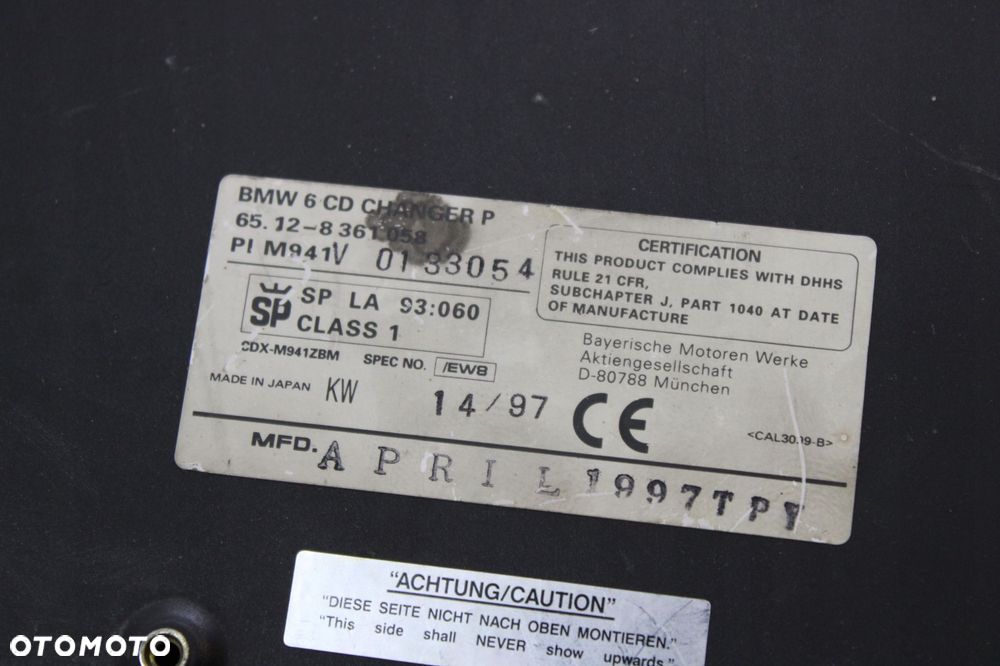 BMW E32 E34 E38 ZMIENIARKA PŁYT CD MAGAZYNEK ZESTAW 8361058 - 11