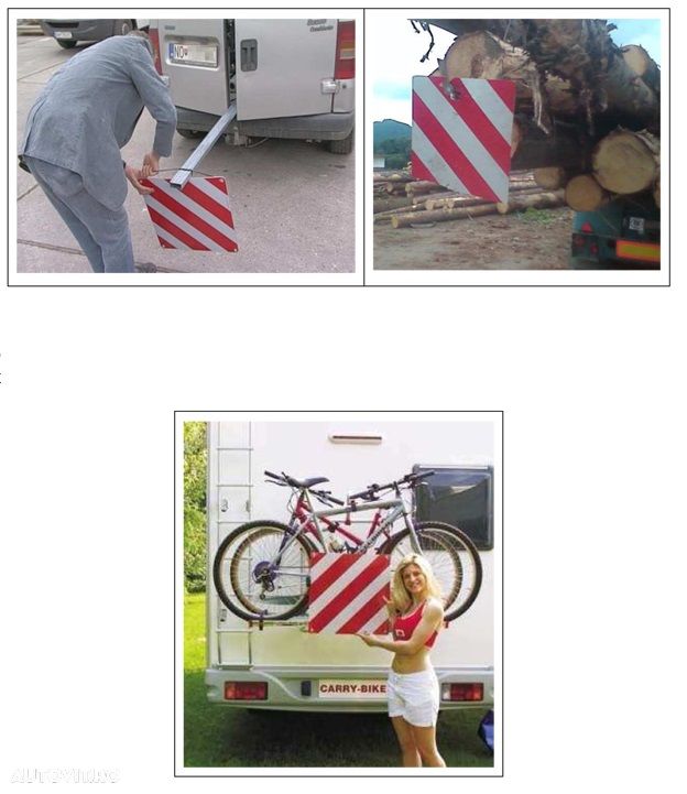 Element reflectorizant PVC pe suport fix 50x40 , placa semnalizare gabarit depasit , 1 buc. - 2