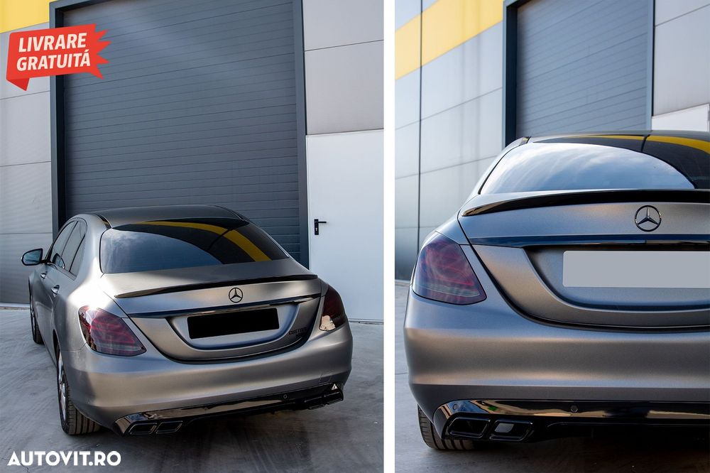Ornamente Bara Spate Flapsuri Mercedes C Class W205 (2014-2020) Carbon Film- livrare gratuita - 14