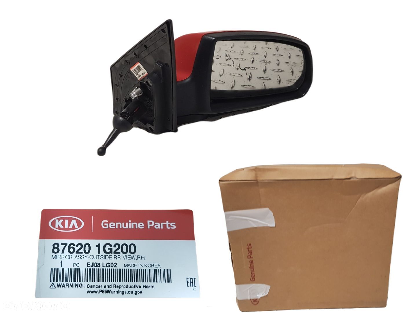 FABRYCZNIE NOWE ORYGINALNE LUSTERKO KIA RIO 2 II 05-12 PRAWE MECHANICZNE 87620-1G200 - 1