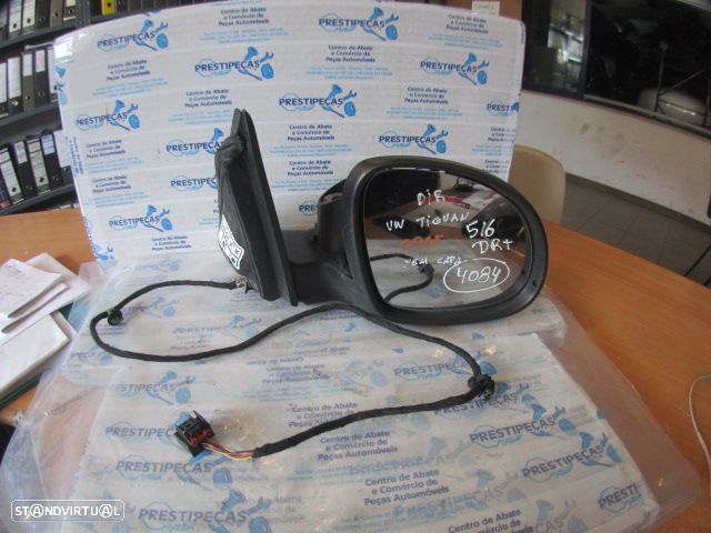 Espelho 5N1857502AG VW TIGUAN 5N 2009 2.0TDI 140CV 5P PRETO DRT ELETRICO COM PISCA 6 PINOS Sem Capa - 1