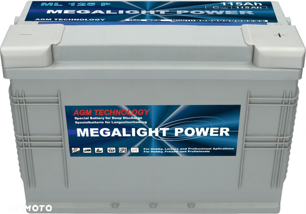 Akumulator Megalight AGM 12V 115Ah Łodzie BOATS - 3