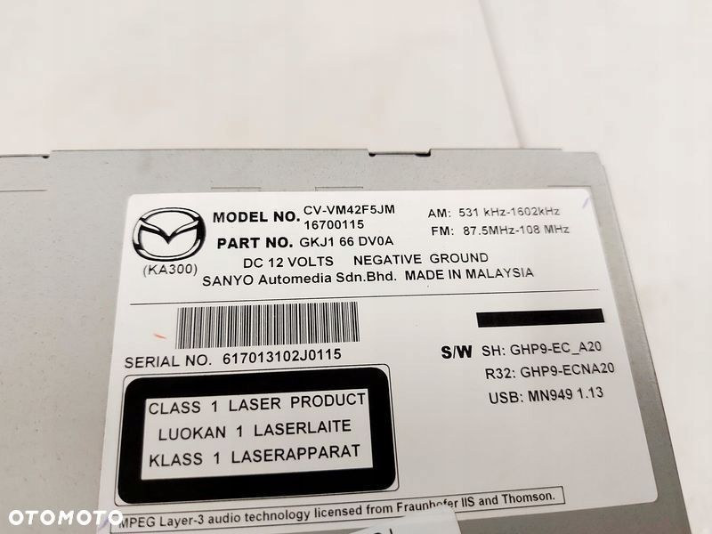mazda 6 iii gj radio cd nawigacja navi gkj166dv0a - 5