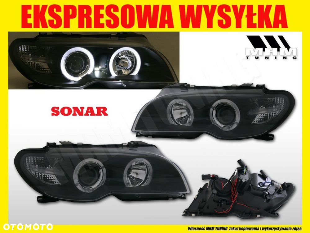 Reflektor Lampy kpl Ringi Angel Eyes Led CCFL Tuning Bmw 3 E46 Lift Coupe - 6