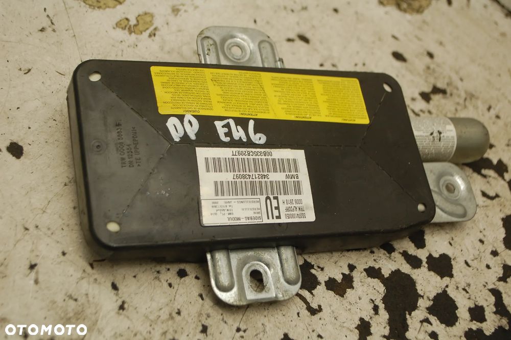 PODUSZKA AIRBAG PASAŻERA KIEROWCY DRZWI PRAWY LEWY PRZÓD 348217438097 BMW E46 PRZEDLIFTEM 308217437090 - 2