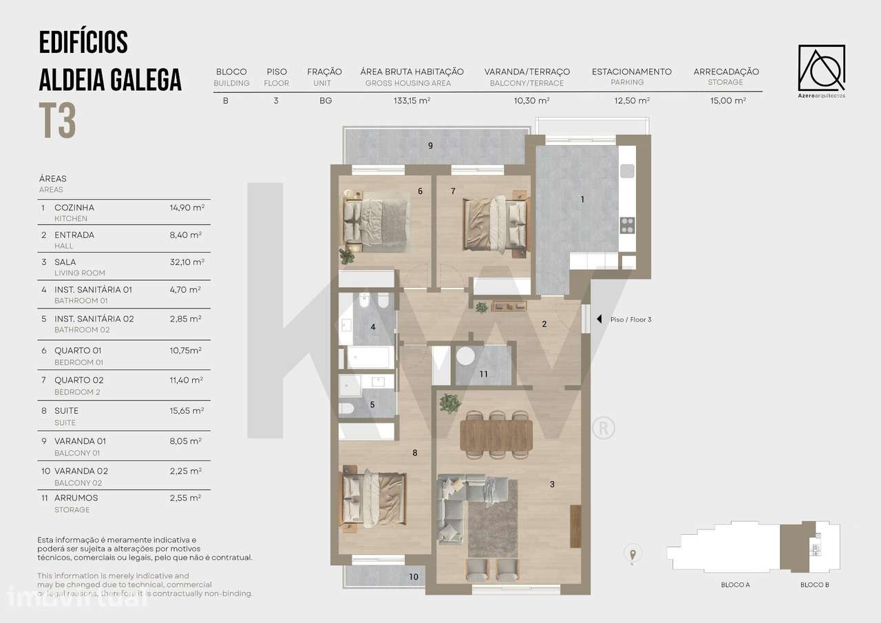 Edificio Aldeia Galega - Apartamento T3 - Montijo - Grande imagem: 3/22