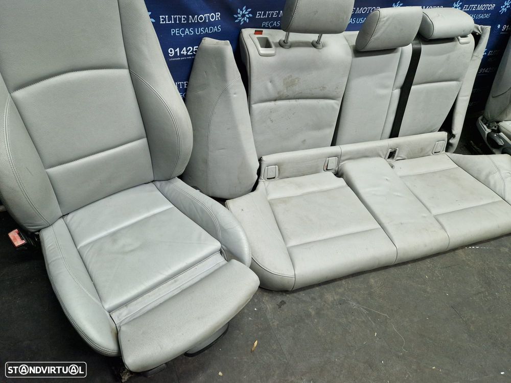 Jogo de bancos usados BMW SERIE 1 PACK M 5 PORTAS BMW E87 E81 PELE CINZA QUARTELAS - 5