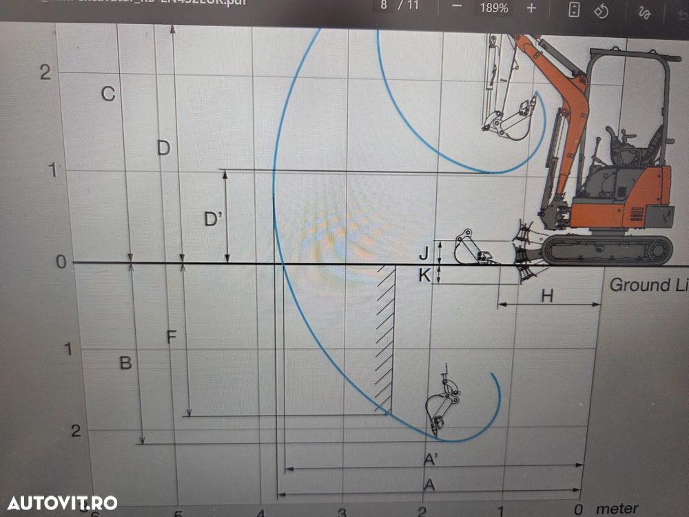 Hitachi ZX19U-6, 2tone, 2024, 539h, rotire in gabarit, Adanc sapare 2,5m, CUPLA RAPIDA+3 CUPE, Senile cauciuc 80% ok extensibile, latime 0,8m, inst picon, LAMA, produs in JAPONIA, sistem antifurt, posibilitate leasing 4ani-CA NOU-PROMOTIE 18.900 EUR+Tva - 37