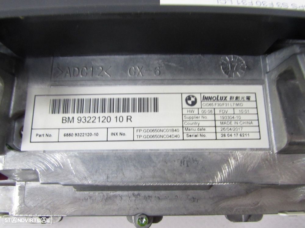 Monitor / Display Central 6.5 Business Usado / Original BMW 3 (F30, F80)/BMW 3 T... - 3