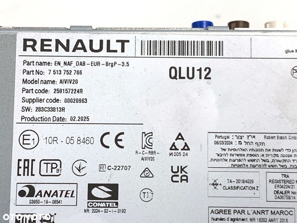 RADIO WYŚWIETLACZ RENAULT TRAFIC III Skrzynia (FG_) 2014 - 2022 2.0 dCi 170 (FGMM) 125 kW [170 KM] - 5
