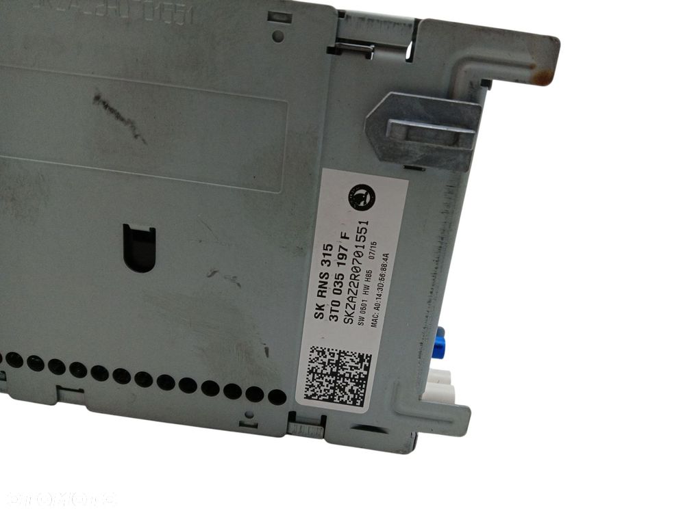 RADIO SKODA SUPERB II LIFT (2013-2015) 1.4 TSI 125KM 3T0035197F - 5