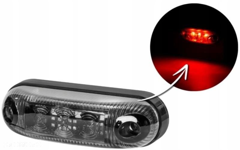 LAMPA OBRYSOWA OWALNA LED CZERWONA 12/24 V UNIWERSALNA - 1