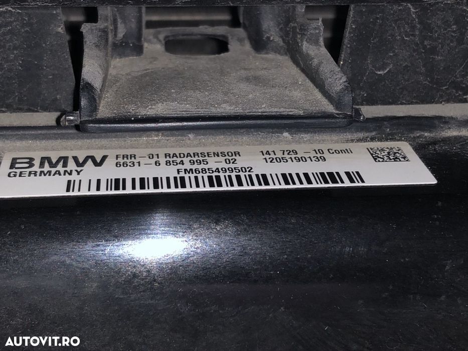 Senzor radar bmw F10 F11 F06 seria 5 6 Dystronic ACC 6854995 bara fata aripa aripi capotă aluminiu originala spoiler - 6