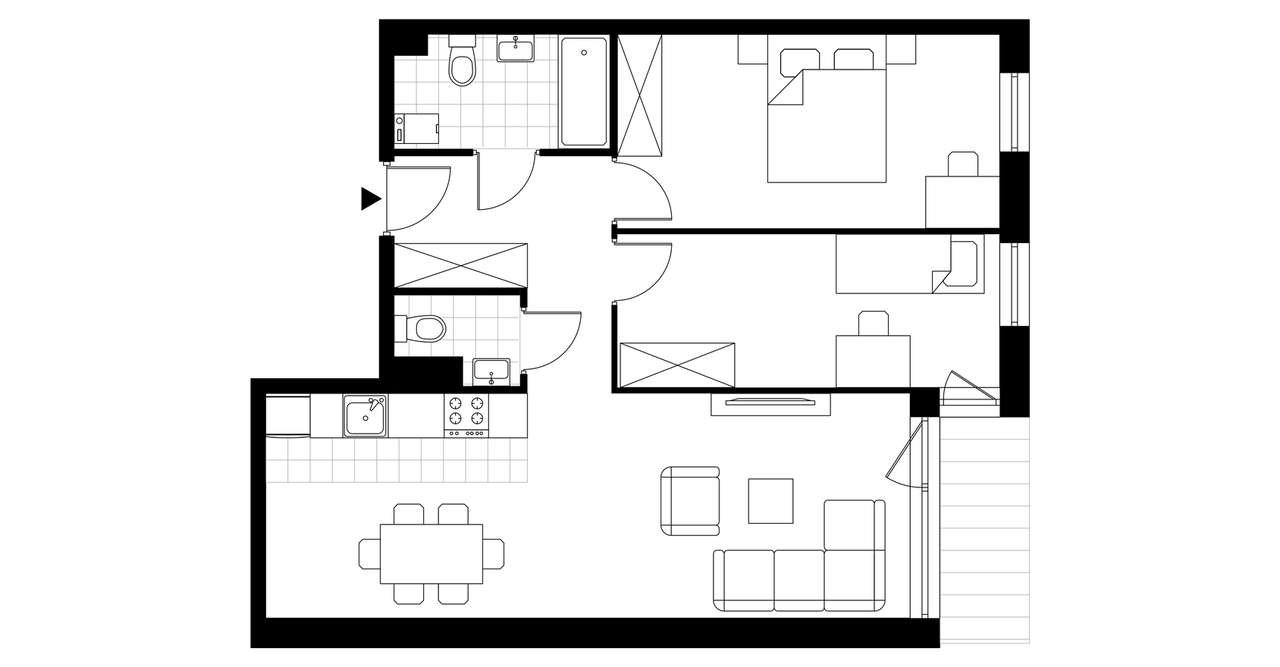 3-pokojowe mieszkanie 63m2 + loggia - Pełny obrazek: 4/9