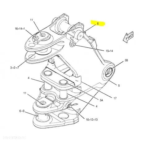 Sworzeń mocowania konika z boom CAT 3334757 ZAM - 3