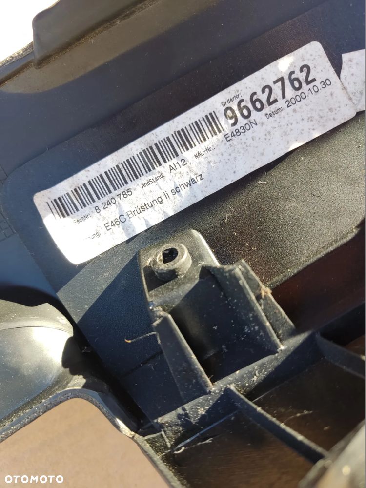 BMW E46 CABRIO BOCZEK TAPICERKA LEWY PRAWY TYŁ TUNEL PODŁOKIETNIK 8240786 8231904 8240785 8231903 KOMPLET - 4