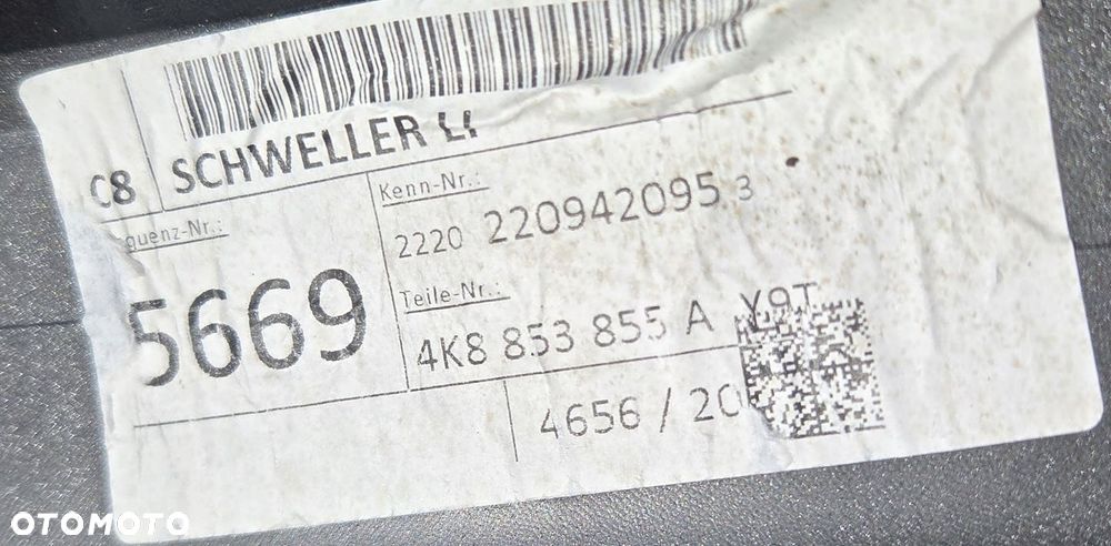 AUDI A7 S7 C8 4K LY9T S-LINE NAKŁADKA PROGOWA LEWA PRÓG LEWY 4K8853855A - 5