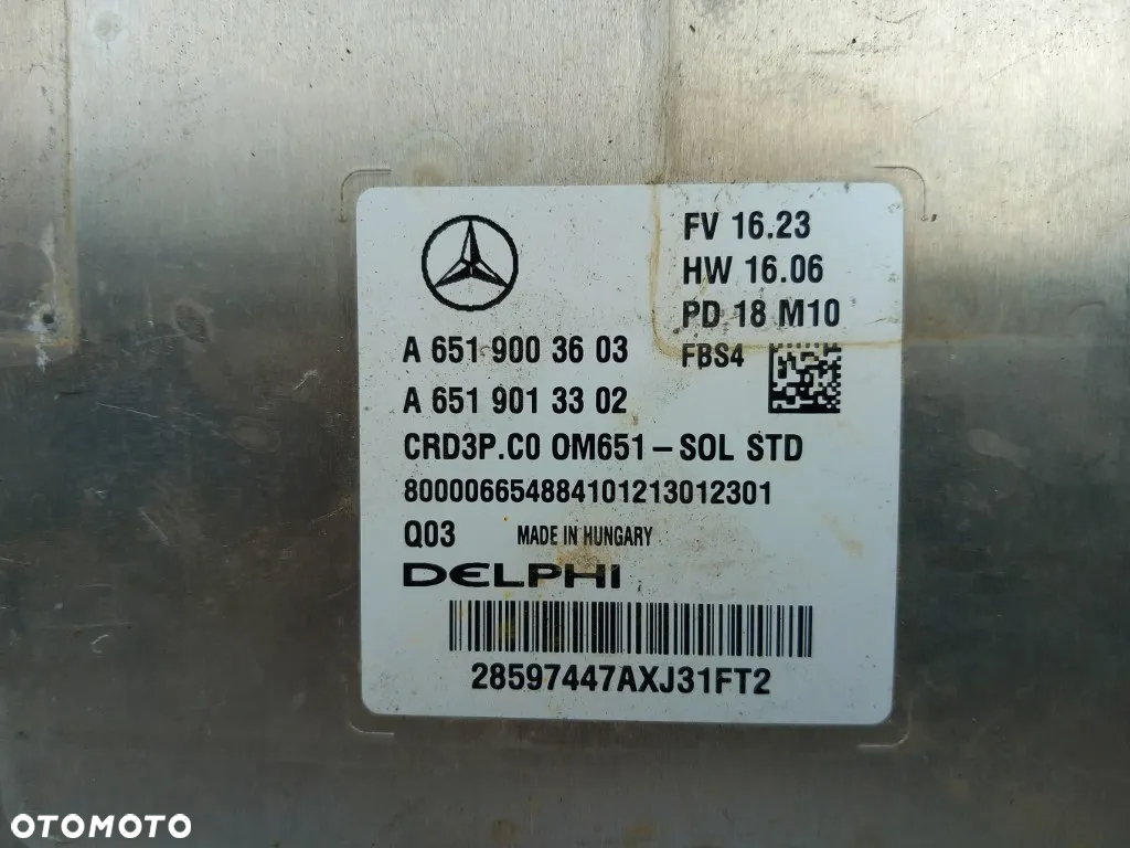 Sterownik Silnika Komputer Mercedes Sprinter W907 2.2 CDI 2019r A6519003603 - 3