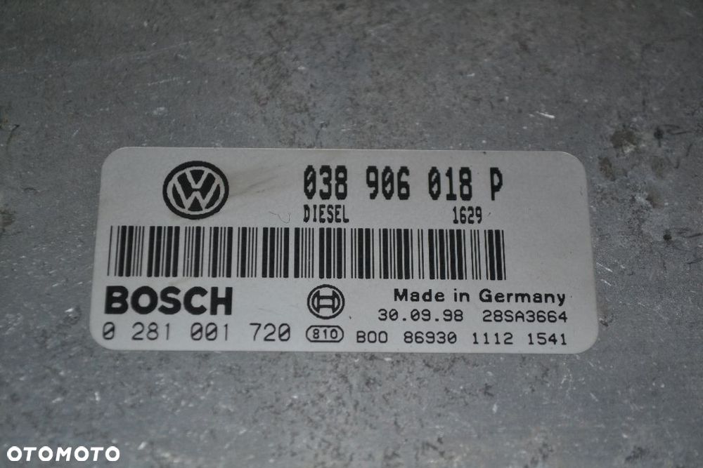 VW PASSAT B5 1,9 TDI KOMPUTER STEROWNIK SILNIKA 038906018P 0281001720 - 2
