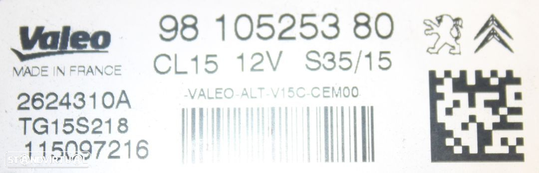 Alternador Peugeot 208 1.6 HDI de 2015 - 4