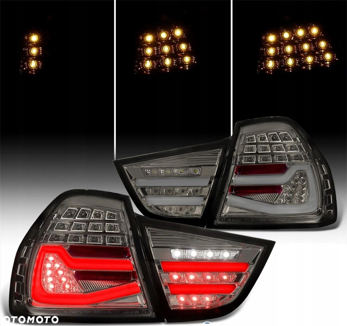 Lampy tyl ne kpl Led Bar Neon DTS Smoke Bmw 3 e90 sedan Lift Lci FL 08-12 - 2