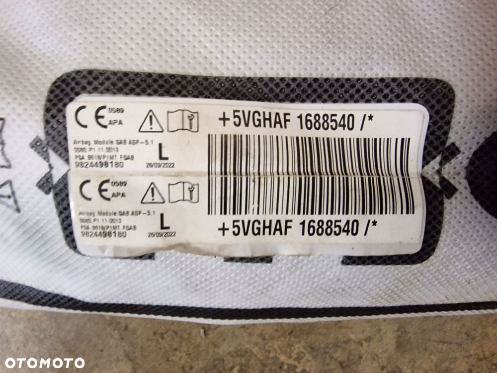 poduszka airbag fotela lewa citroen c3 aircross lift 2022 rok 9824498180 - 2