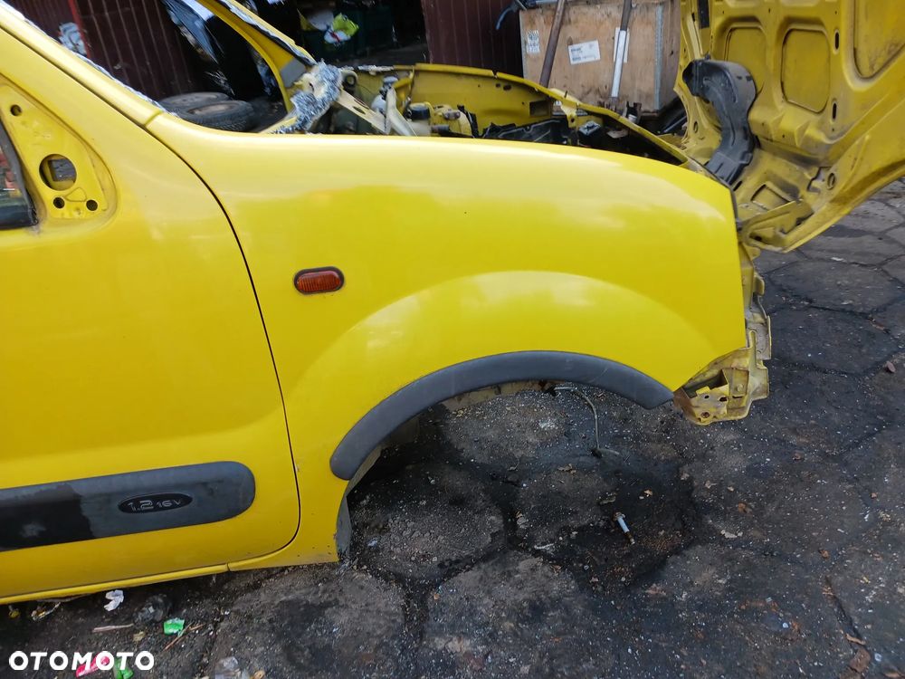 Renault Kangoo I 98-08 drzwi prawe pasażera przesuwne błotnik prawy kolor DV396 żółte - 4