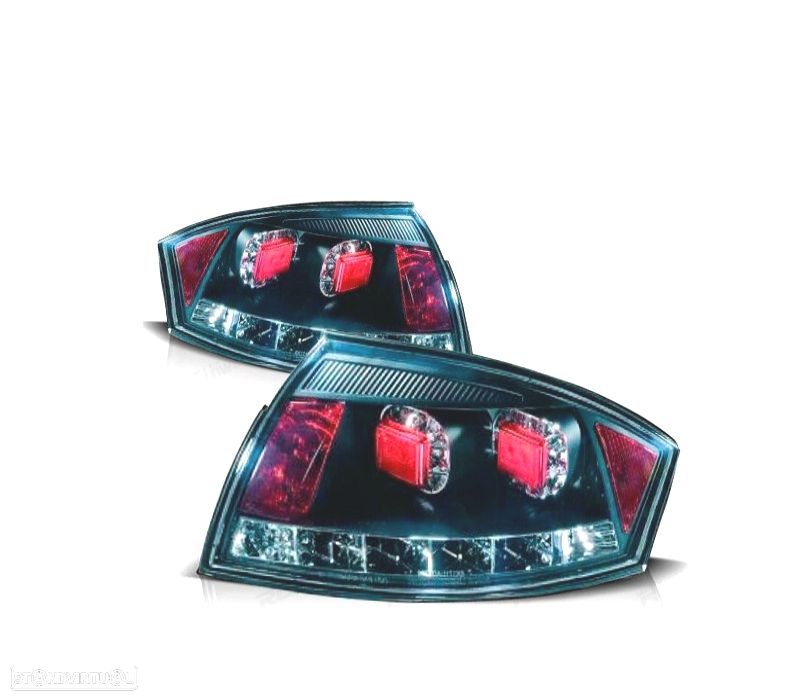 FAROLINS TRASEIROS LED AUDI TT 98-05 FUNDO PRETO LOOK LEXUS - 1