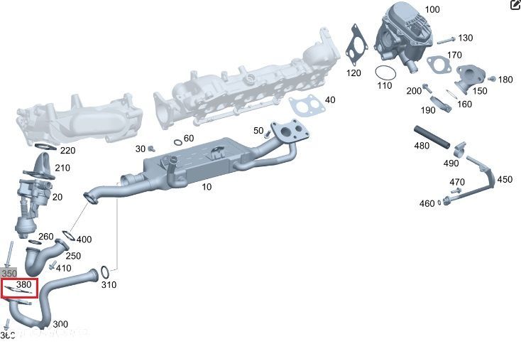 MERCEDES DIESEL OM642 Uszczelka metalowa EGR - 2