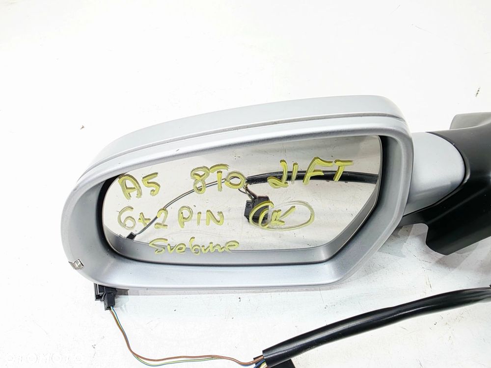 LUSTERKO ZEWNĘTRZNE LEWE AUDI A5 8T0 LIFT COUPE SREBRNE 6+2 PIN UK - 2