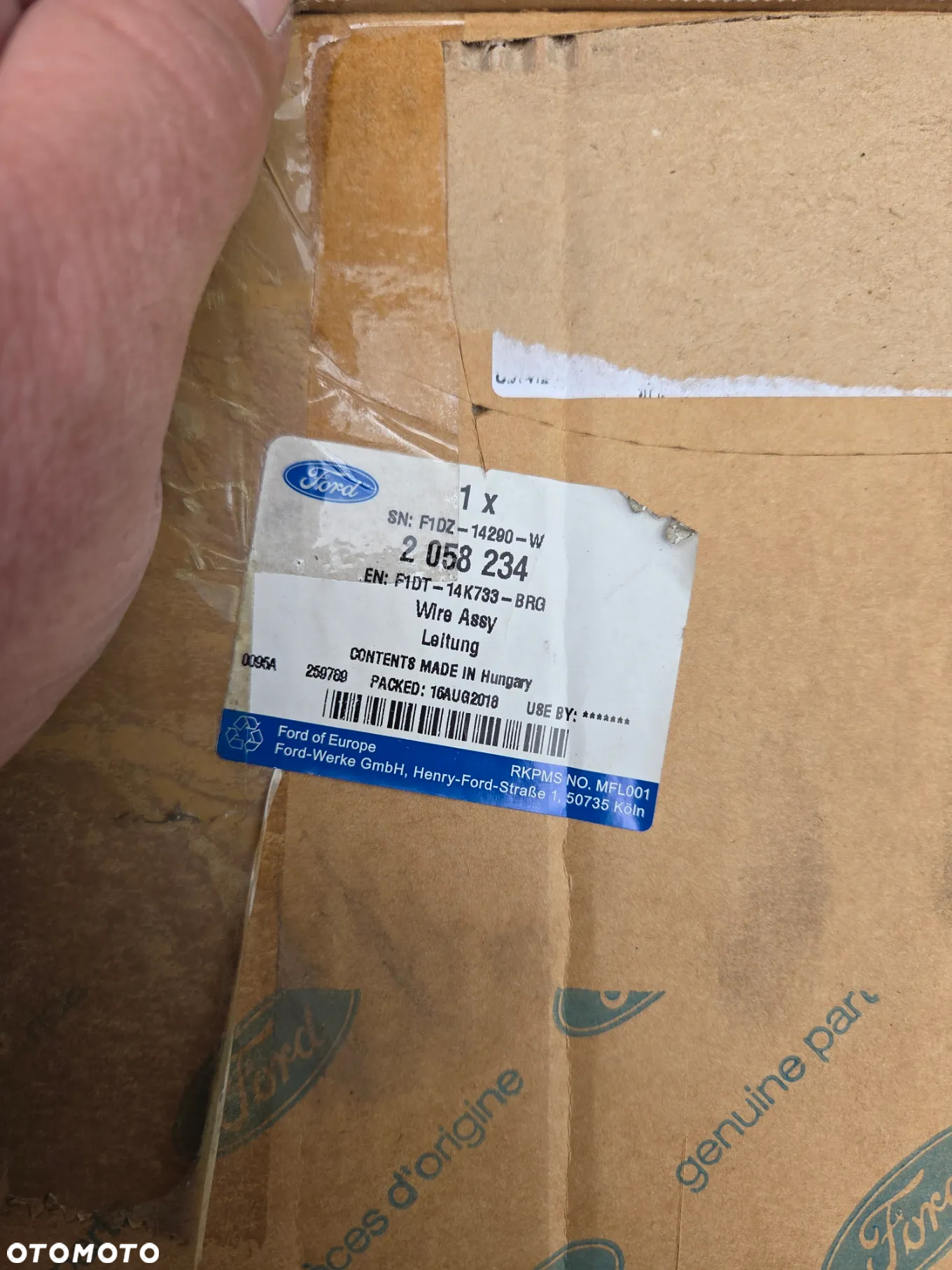wiązka instalacja Ford C-Max II C344 2058234 F1DT-14K733-BRG AV6T-14A067-AD F1DZ-14290-W skrzynka bezpieczników BSI - 13
