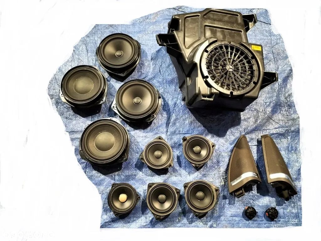 GŁOŚNIK GŁOŚNIKI PRZÓD TYŁ SUBWOOFER NAGŁOŚNIENIE HARMAN KARDON LOGIC7 KOMPLET ZESTAW A1668202802 A2318201202 A1668202002 A2318200702 A1668202102 MERCEDES GL GLS X166 - 1