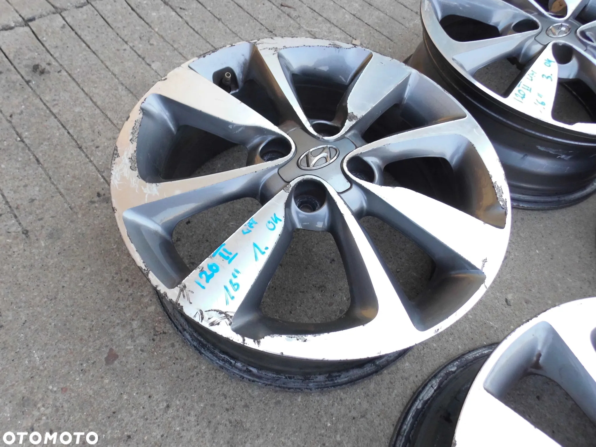 FELGI ALUMINIOWE Z CZUJNIKIAMI CIŚNIENIA 52910-C8100 HYUNDAI I20 II 16 CALI ORYGINAŁ - 3