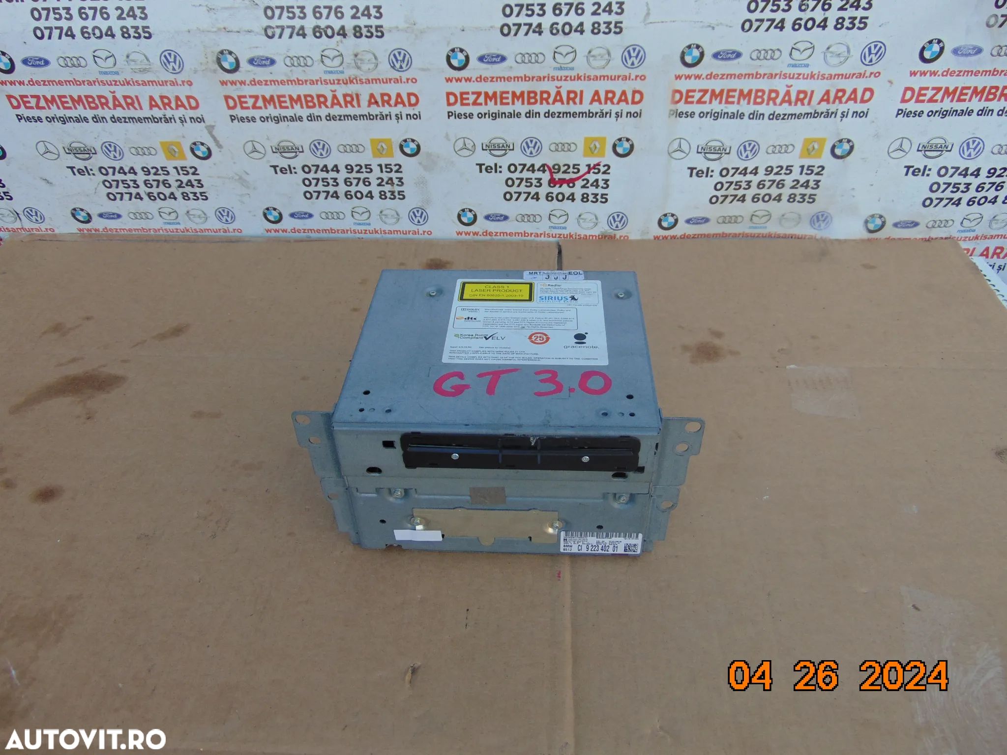 Unitate navigatie BMW F07 seria 5 gt radio cd gps f10 f11 cic f25 x3 cod 9223402 - 1