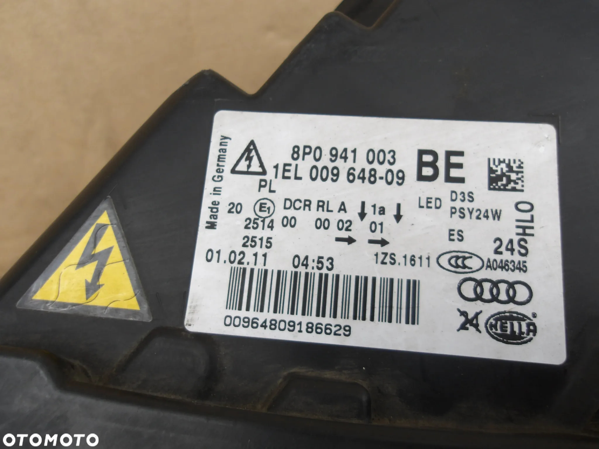LAMPA LEWY PRZOD AUDI A3 8P LIFT BI XENON 8P0941003BE - 11