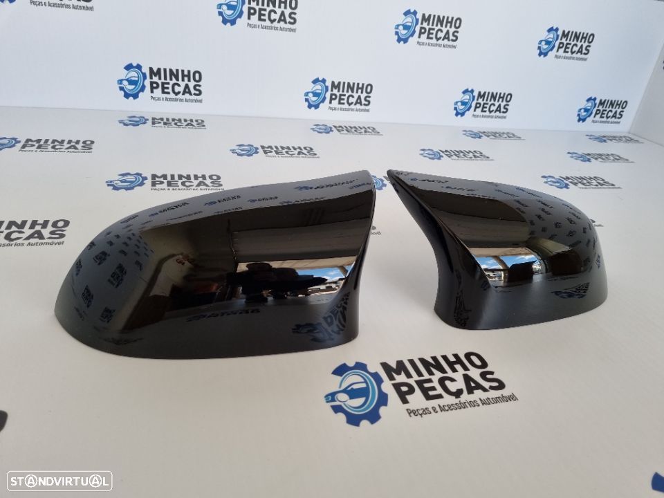 Capas de espelho BMW X3 (F25) X4 (F26) X5 (F15) X6 (F16) Preto Brilho Look M - 3