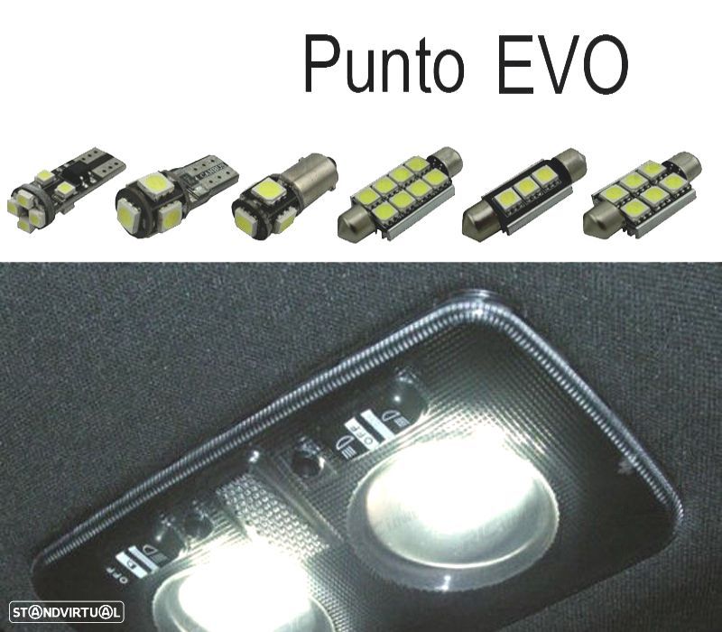 KIT COMPLETO 10 LAMPADAS LED INTERIOR PARA FIAT PUNTO EVO 09-12 - 1