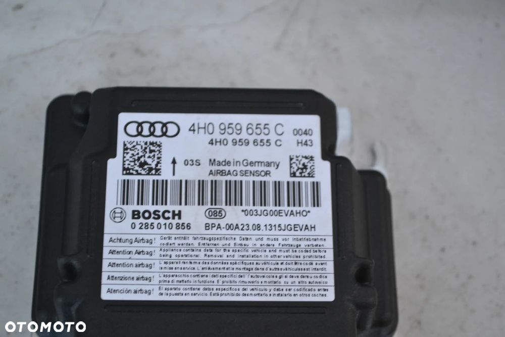 AUDI A6 C7 A7 SENSOR PODUSZEK POWIETRZNYCH AIRBAG 4H0959655C 0285010856 SPRAWNY - 2