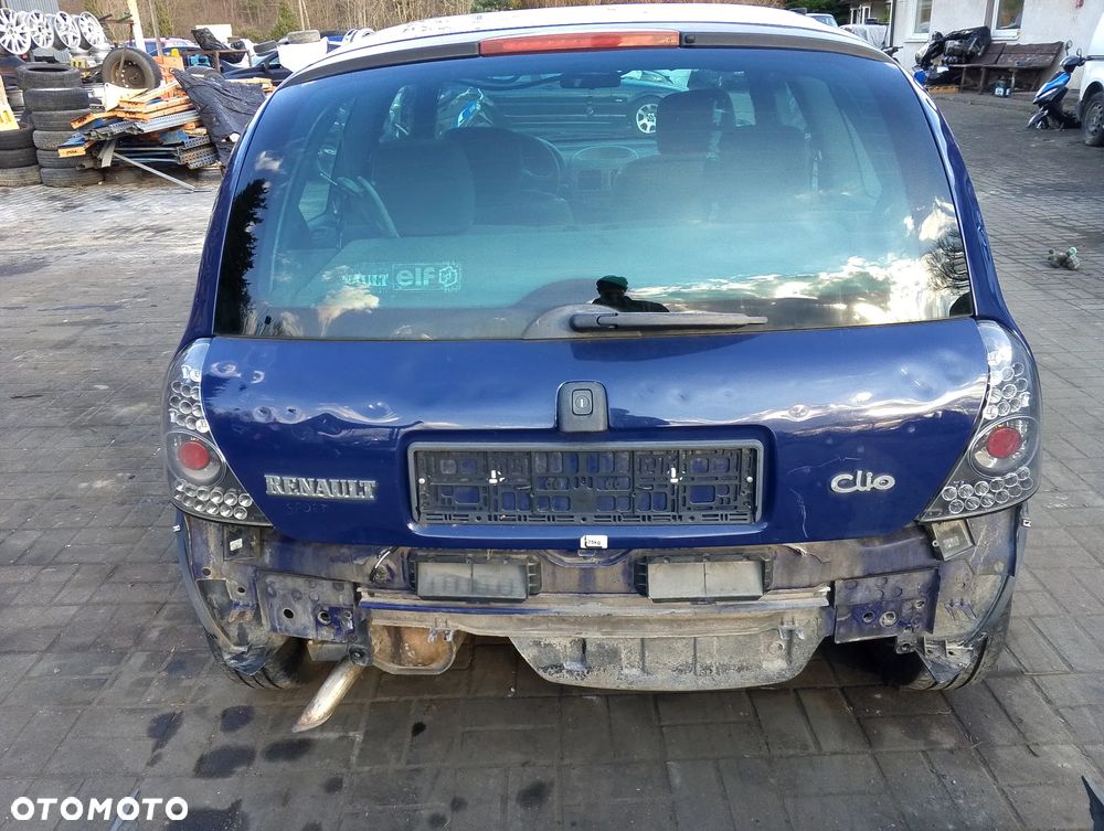 Renault Clio II (98-01r.) 1.2 B 58KM. Silnik D7F 710 Skrzynia JB1 991 (JB1991) lakier OV460.Cały na części. GWARANCJA !!! Przód Tył Zestaw Komplet Drzwi Klapa Zderzak Błotnik Maska Grill Atrapa Szyba Pas Lampa Lusterko Boczki Fotel Kanapa Kokpit Deska Rozdzielcza Przełącznik Włącznik Sterownik Przewody Wiązka Instalacja Moduł Komputer Czujnik Listwa Pompa Alternator Wtryski Głowica Rozrusznik Kompresor Sprzęgło Dwumas Silnik Skrzynia ABS Klimatyzacji Paliwa Wspomagania Kolektor Turbina Przepustnica Zawór Chłodnica Koło Hak Belka Sanki Zawieszenie Mcpherson Półoś Amortyzator Wydech Tłumik Zacisk Most - 5