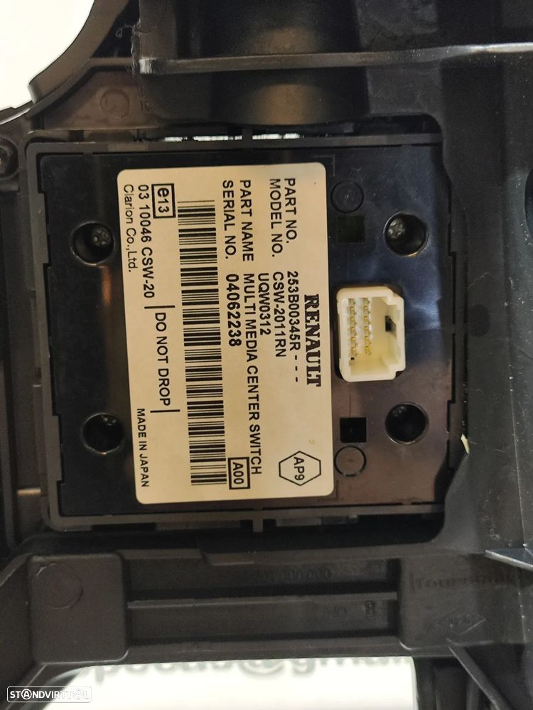 CONSOLA CENTRAL RENAULT MEGANE III 3 MK3 GRANDTOUR CARRINHA 969100026R 253B00345R APOIO DE BRAÇO COMANDO COMANDOS MULTIMÉDIA MULTIFUNÇÕES - 7