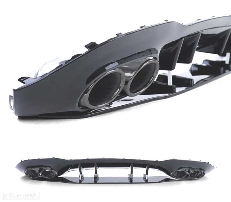 DIFUSOR MERCEDES CLASE A W177 18- A45 LOOK AMG PRETO BRILHANTE + PONTEIRAS ESCAPE - 3