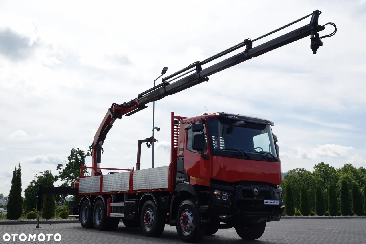 Renault C 430 / 8x4 / SKRZYNIOWY 7 M + HDS PALFINGER PK 24001-K C / WYSÓW 12,5M / STEROWANIE RADIOWE / WIDŁY / ROTATOR / SPROWADZONY - 6
