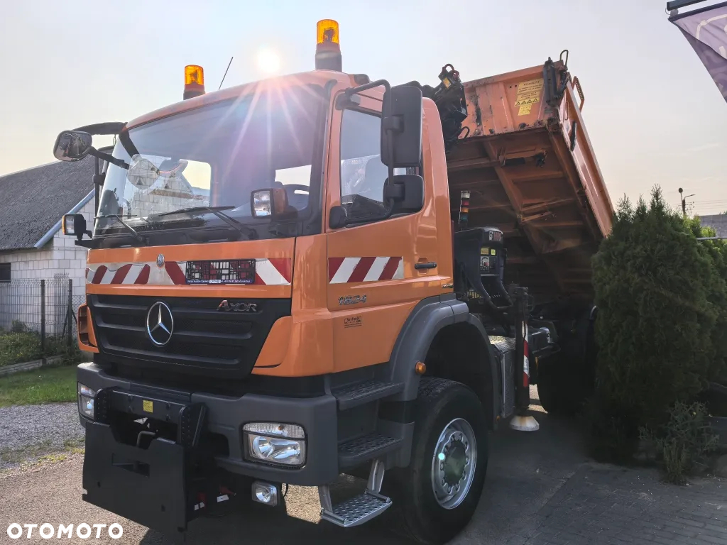 Mercedes-Benz * AXOR * 4x4 * Wywrotka 3-stronna * Hiab 099 * Czołownica do pługa * - 15