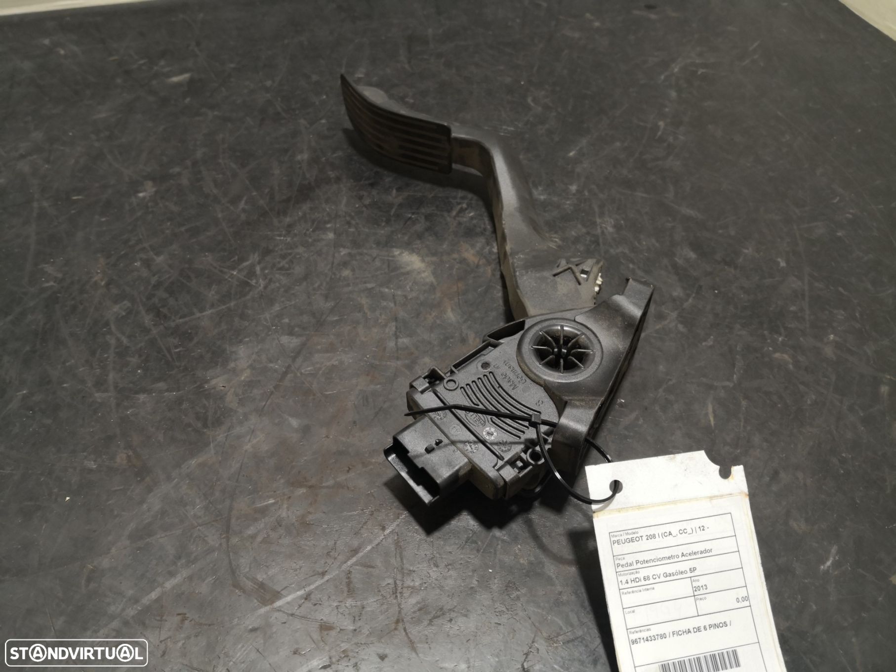 Pedal Potenciometro Acelerador Peugeot 208 I (Ca_, Cc_) - 1