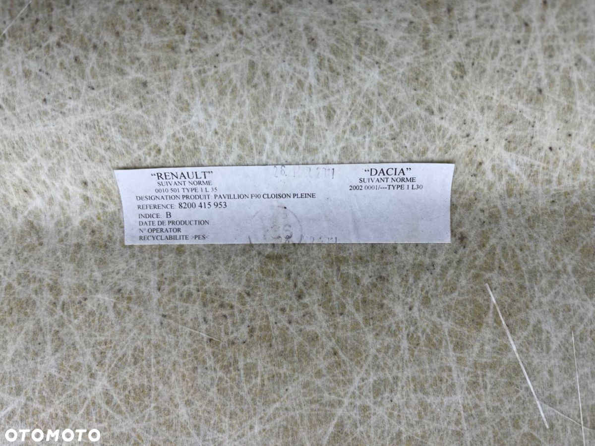 Podsufitka Dacia Logan MCV I kombi 06-13r. wersja dostawcza 8200415953 - 12