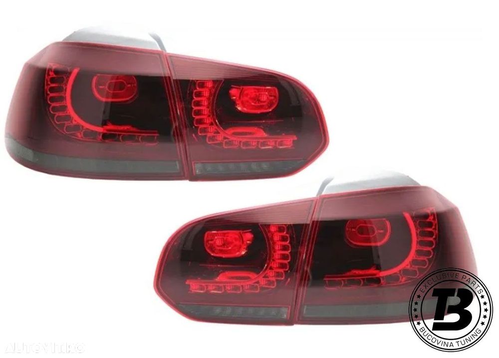 Stopuri Full LED compatibile cu VW Golf 6 VI R20 Smoke Design - 3