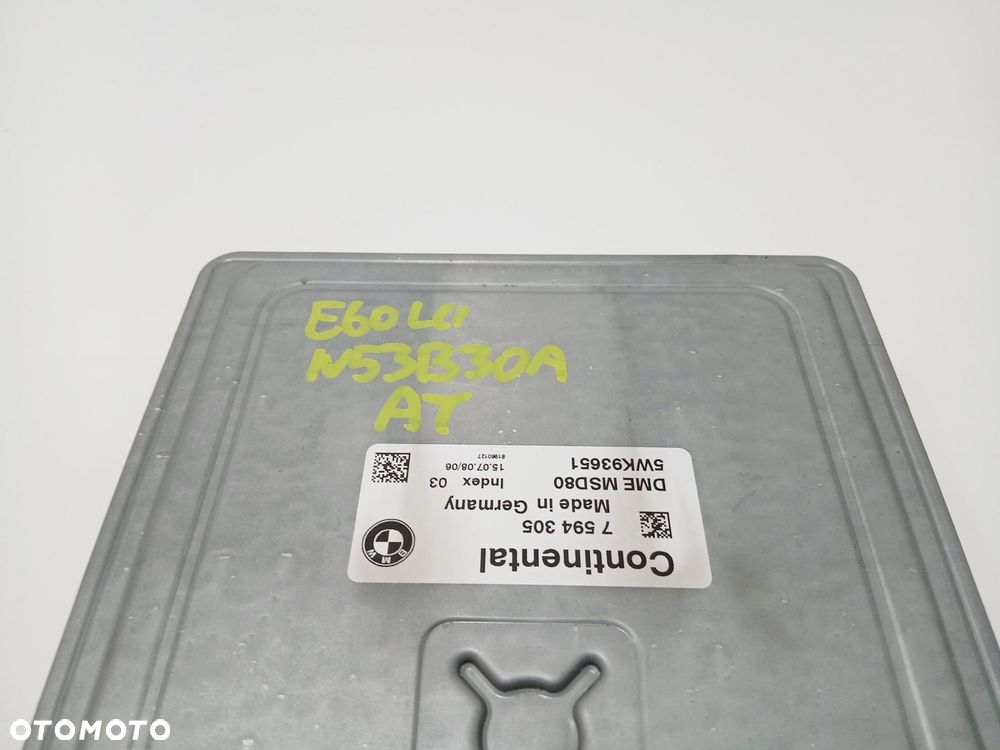 KOMPUTER STEROWNIK SILNIKA BMW E60 E61 N53B30A 7594305 (0001054) - 2